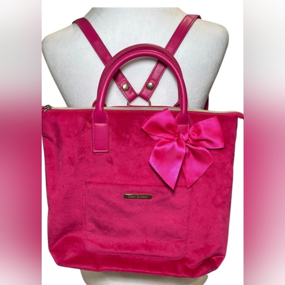 JUICY COUTURE Pink Tote Bag with Bow Accent - Picture 1 of 8